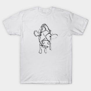 Cow illustration in black and white T-Shirt